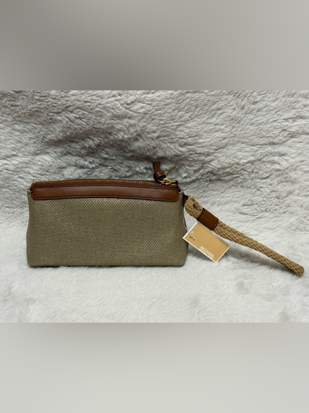 Michael Kors Gold and Brown Small Wristlet Pouch - Picture 5 of 9